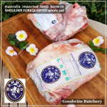 Lamb collar SHOULDER FOREQUARTER BONE-IN frozen CHOPS 1cm 3/8" (price/pack 600g 3-4pcs) brand Wammco / Midfield / WhiteStripe